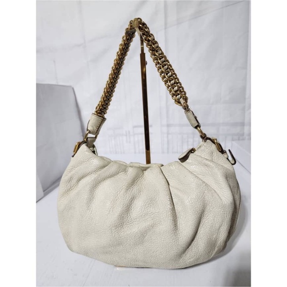 Authentic Prada Cervo Lux Shimmer Hobo Bag Off-White - Picture 4 of 16